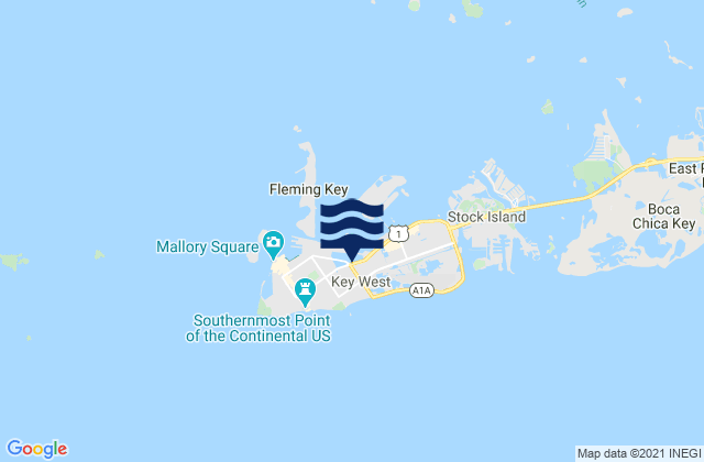 Mappa delle Getijden in Key West, United States