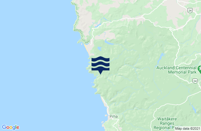 Mappa delle Getijden in Keyhole Rock, New Zealand