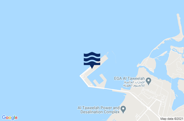 Mappa delle Getijden in Khalifa Port, United Arab Emirates