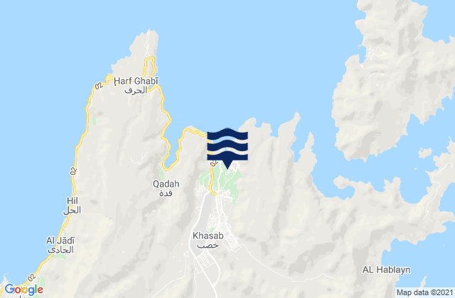 Mappa delle Getijden in Khasab, Oman