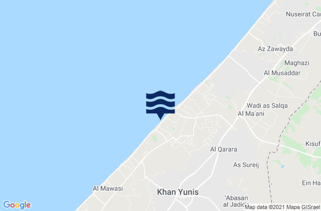 Mappa delle Getijden in Khuzā‘ah, Palestinian Territory