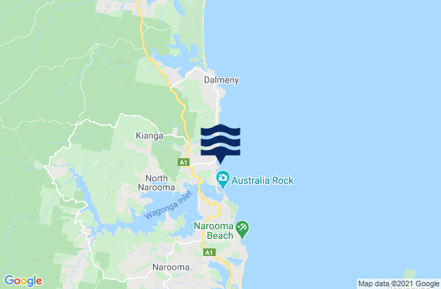 Mappa delle Getijden in Kianga Point, Australia