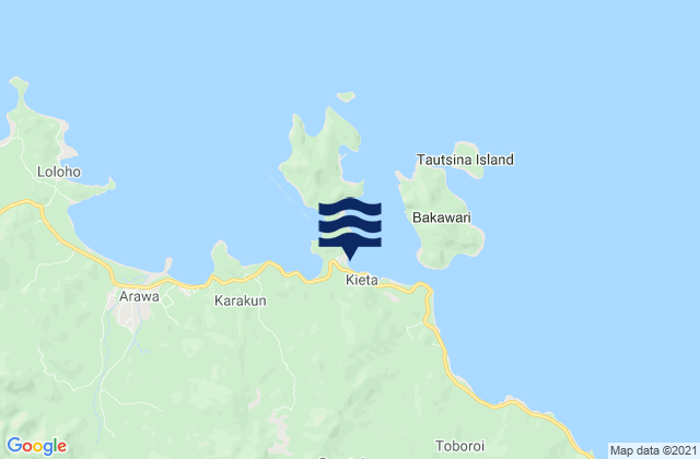 Mappa delle Getijden in Kieta, Papua New Guinea