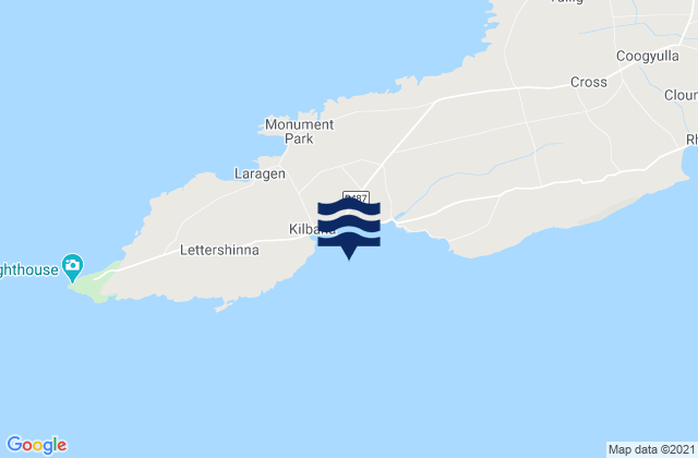 Mappa delle Getijden in Kilbaha Bay, Ireland