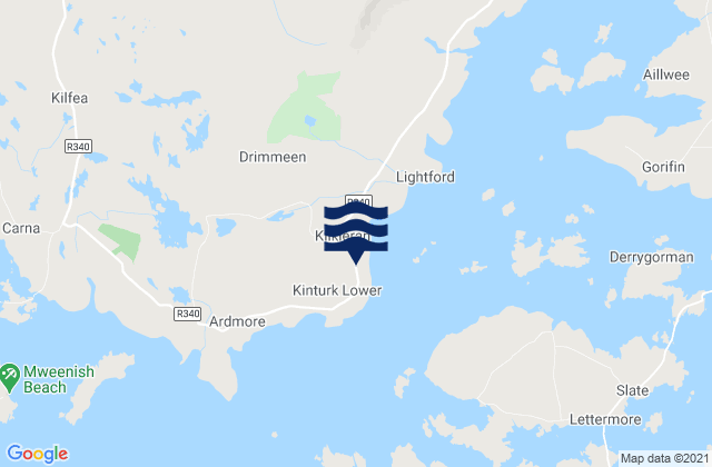 Mappa delle Getijden in Kilkieran Cove, Ireland