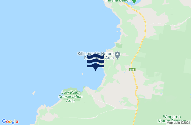 Mappa delle Getijden in Killiecrankie Bay, Australia