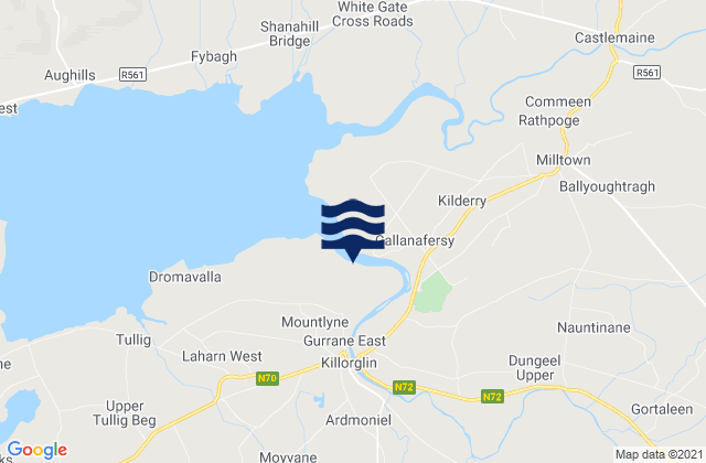 Mappa delle Getijden in Killorglin, Ireland