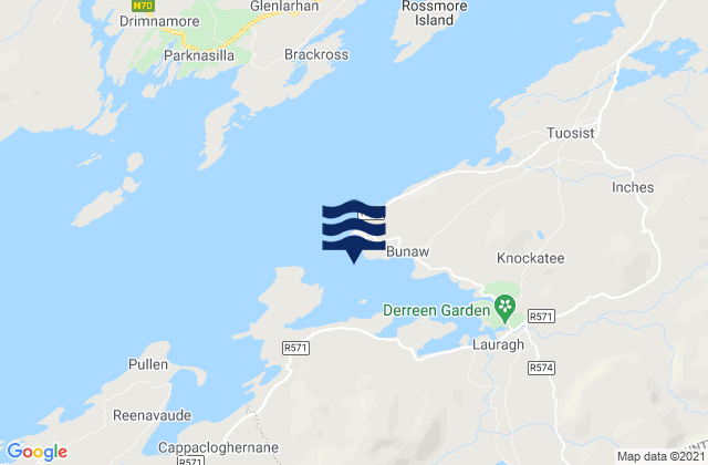 Mappa delle Getijden in Kilmakilloge Harbour, Ireland