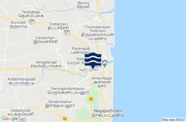 Mappa delle Getijden in Kilvelur, India