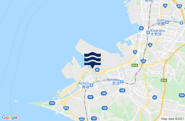 Mappa delle Getijden in Kimitsu, Japan