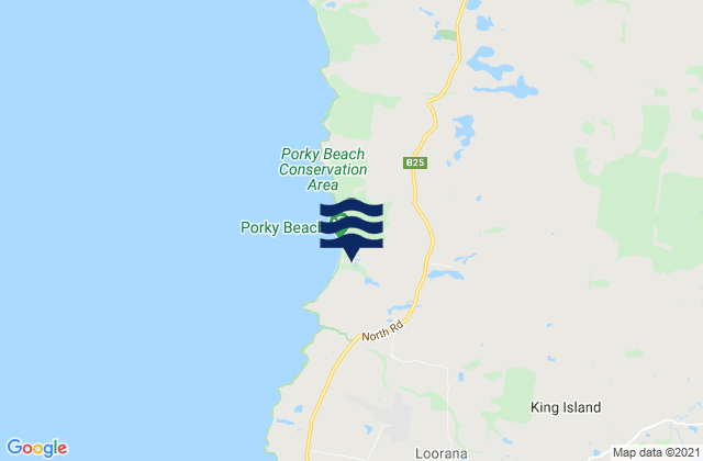 Mappa delle Getijden in King Island, Australia