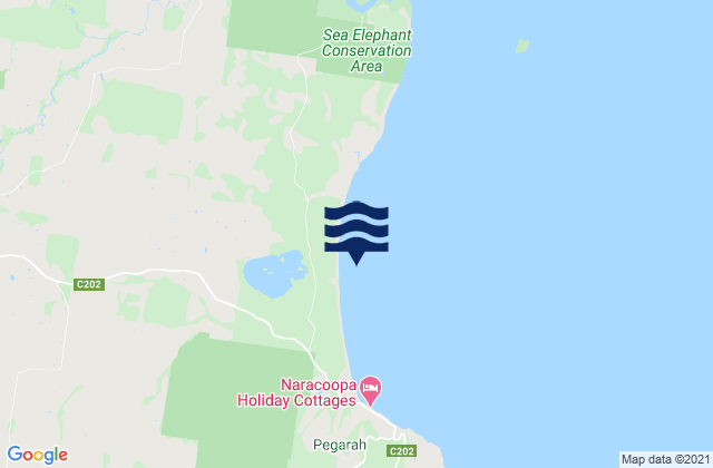 Mappa delle Getijden in King Island, Australia