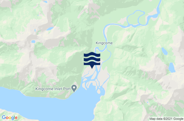 Mappa delle Getijden in KingCome Inlet, Canada