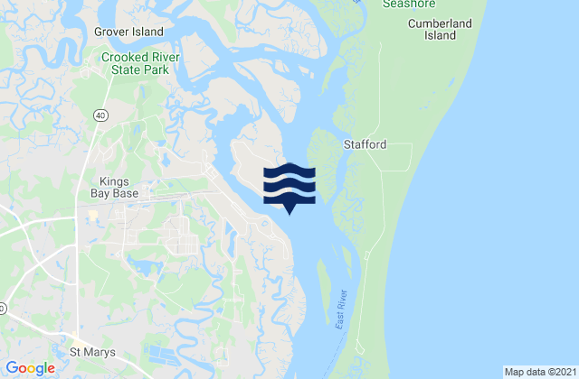Mappa delle Getijden in Kings Bay (Navy Base), United States