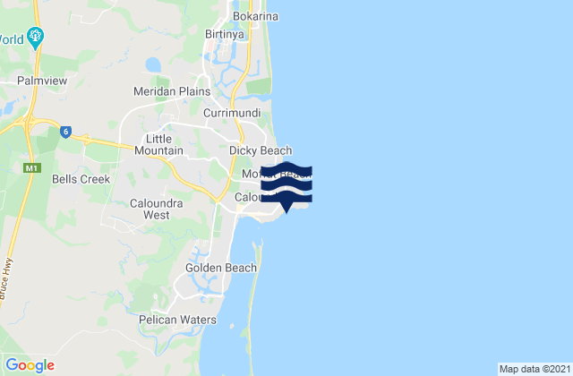 Mappa delle Getijden in Kings Beach, Australia