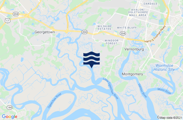 Mappa delle Getijden in Kings Island Channel Savannah River, United States