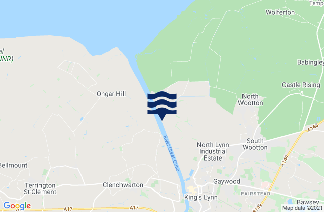 Mappa delle Getijden in Kings Lynn, United Kingdom