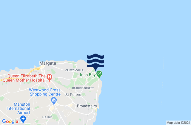 Mappa delle Getijden in Kingsgate Bay Beach, United Kingdom