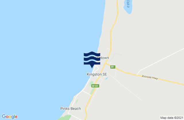 Mappa delle Getijden in Kingston Se, Australia