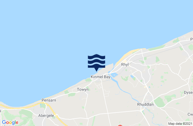 Mappa delle Getijden in Kinmel Bay Beach, United Kingdom