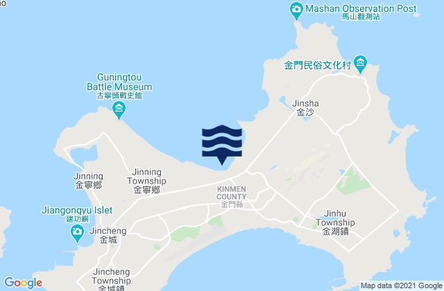 Mappa delle Getijden in Kinmen County, Taiwan