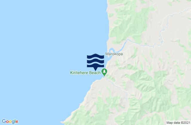 Mappa delle Getijden in Kiritehere Beach, New Zealand