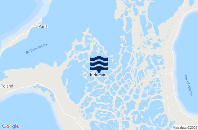 Mappa delle Getijden in Kiritiamati (Christmas) Island, Line Islands (2), Kiribati