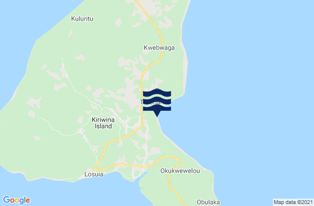 Mappa delle Getijden in Kiriwina Goodenough, Papua New Guinea