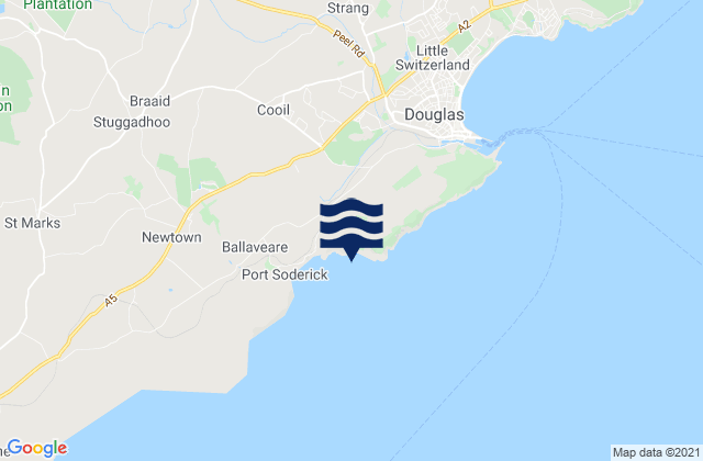 Mappa delle Getijden in Kirk Braddan, Isle of Man