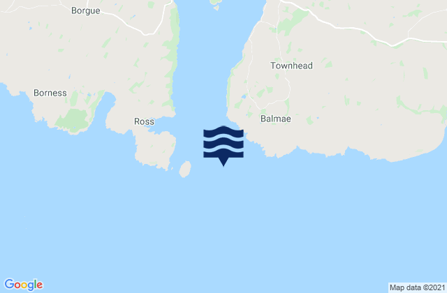 Mappa delle Getijden in Kirkcudbright Bay, United Kingdom