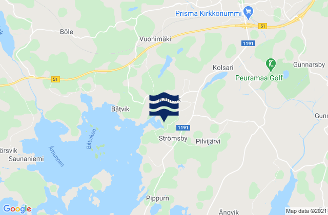 Mappa delle Getijden in Kirkkonummi, Finland