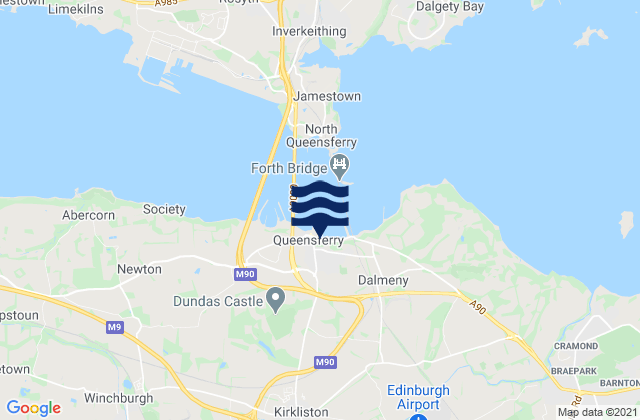 Mappa delle Getijden in Kirkliston, United Kingdom