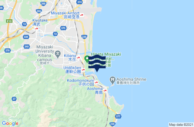 Mappa delle Getijden in Kisakihama, Japan