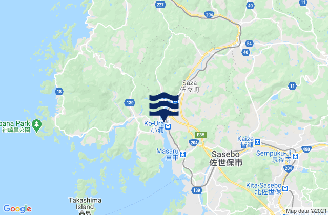 Mappa delle Getijden in Kitamatsuura-gun, Japan