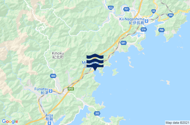 Mappa delle Getijden in Kitamuro-gun, Japan