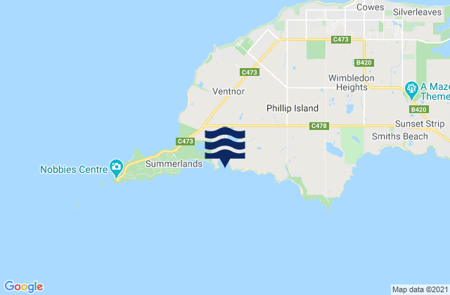Mappa delle Getijden in Kitty Millers Bay, Australia