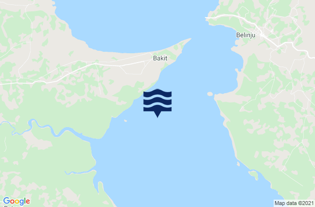 Mappa delle Getijden in Klabat Bay (Bangka Island), Indonesia