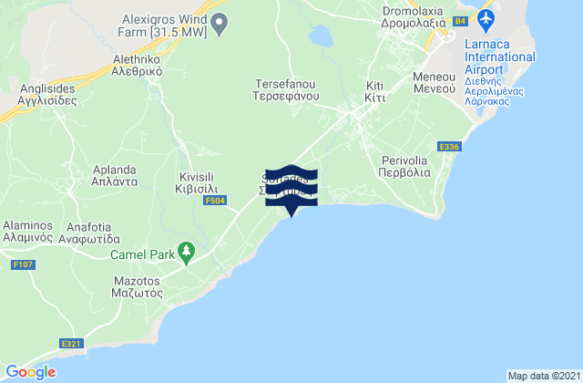 Mappa delle Getijden in Klavdiá, Cyprus