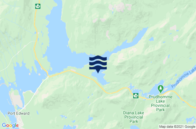 Mappa delle Getijden in Kloiya Bay, Canada