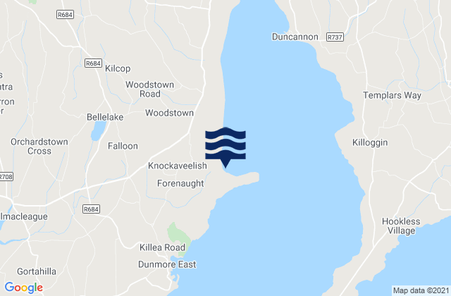 Mappa delle Getijden in Knockavelish Head, Ireland