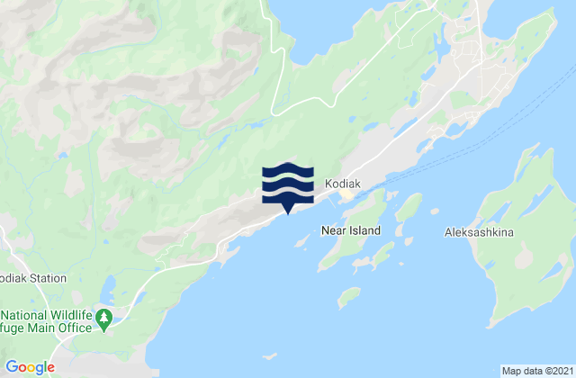 Mappa delle Getijden in Kodiak (Port Of Kodiak), United States
