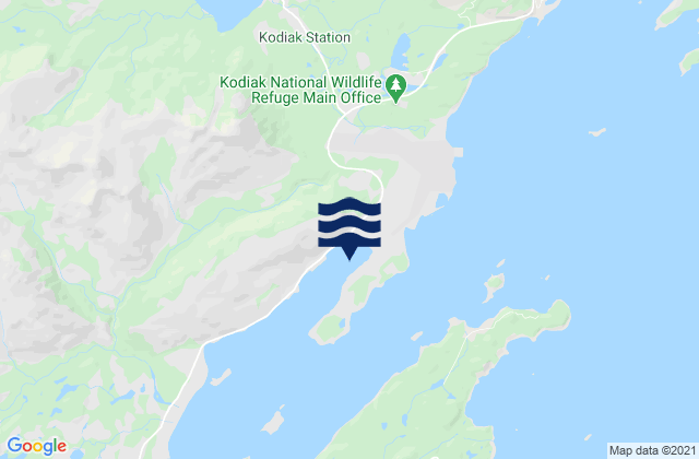 Mappa delle Getijden in Kodiak Island, United States