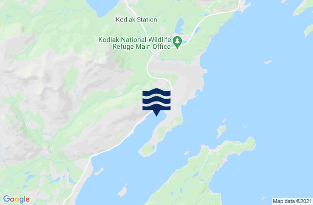 Mappa delle Getijden in Kodiak Womens Bay, United States