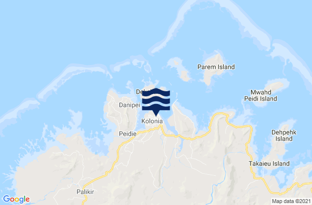 Mappa delle Getijden in Kolonia, Micronesia