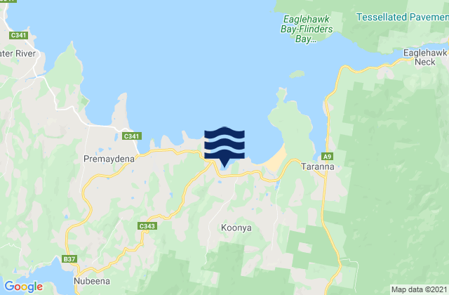 Mappa delle Getijden in Koonya Beach, Australia