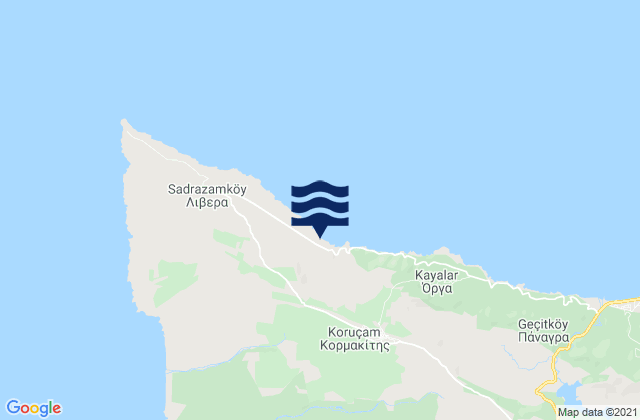 Mappa delle Getijden in Kormakítis, Cyprus