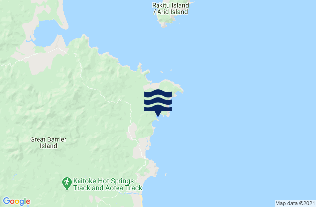 Mappa delle Getijden in Korotiti Bay, New Zealand