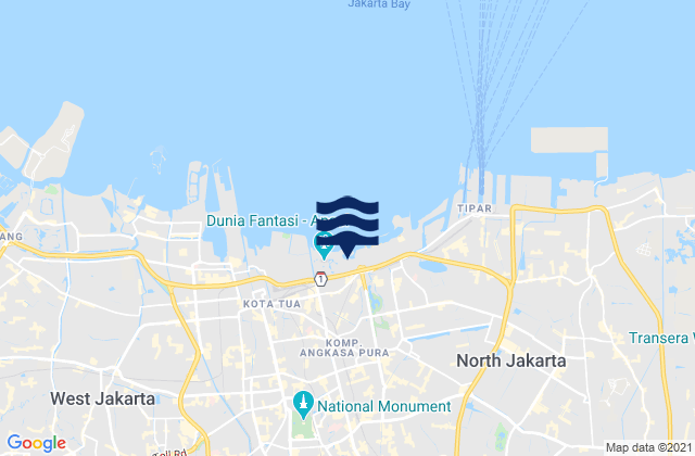 Mappa delle Getijden in Kota Administrasi Jakarta Timur, Indonesia