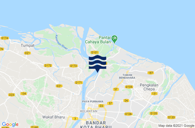 Mappa delle Getijden in Kota Bharu, Malaysia