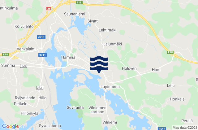 Mappa delle Getijden in Kotka-Hamina, Finland